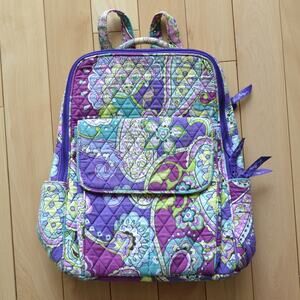Vera Bradley Purple and Green Paisley Backpack